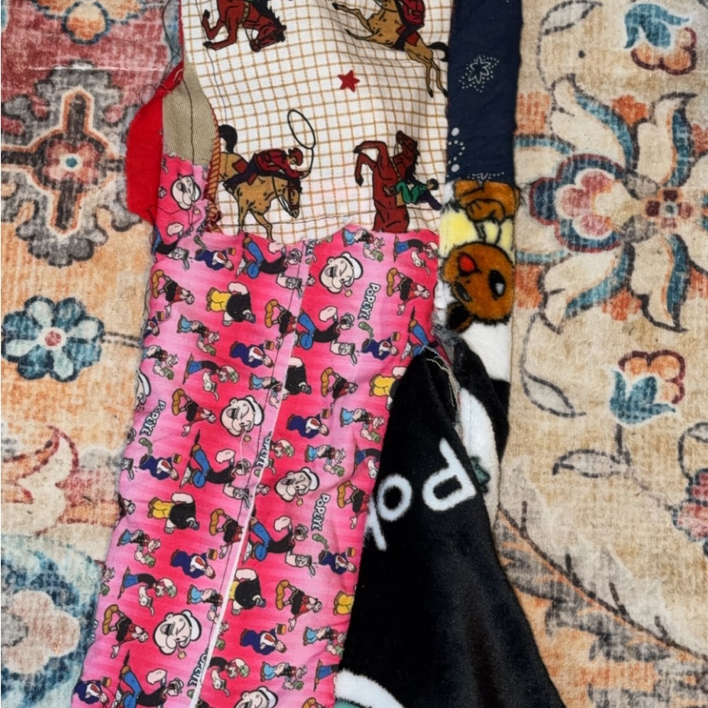 Colorful Patchwork Flared Pants With Fun Designs … - image 3